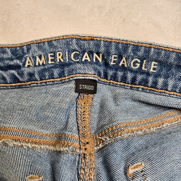 American Eagle Outfitters Blue Distressed Jean Shorts - Picture 7 of 11